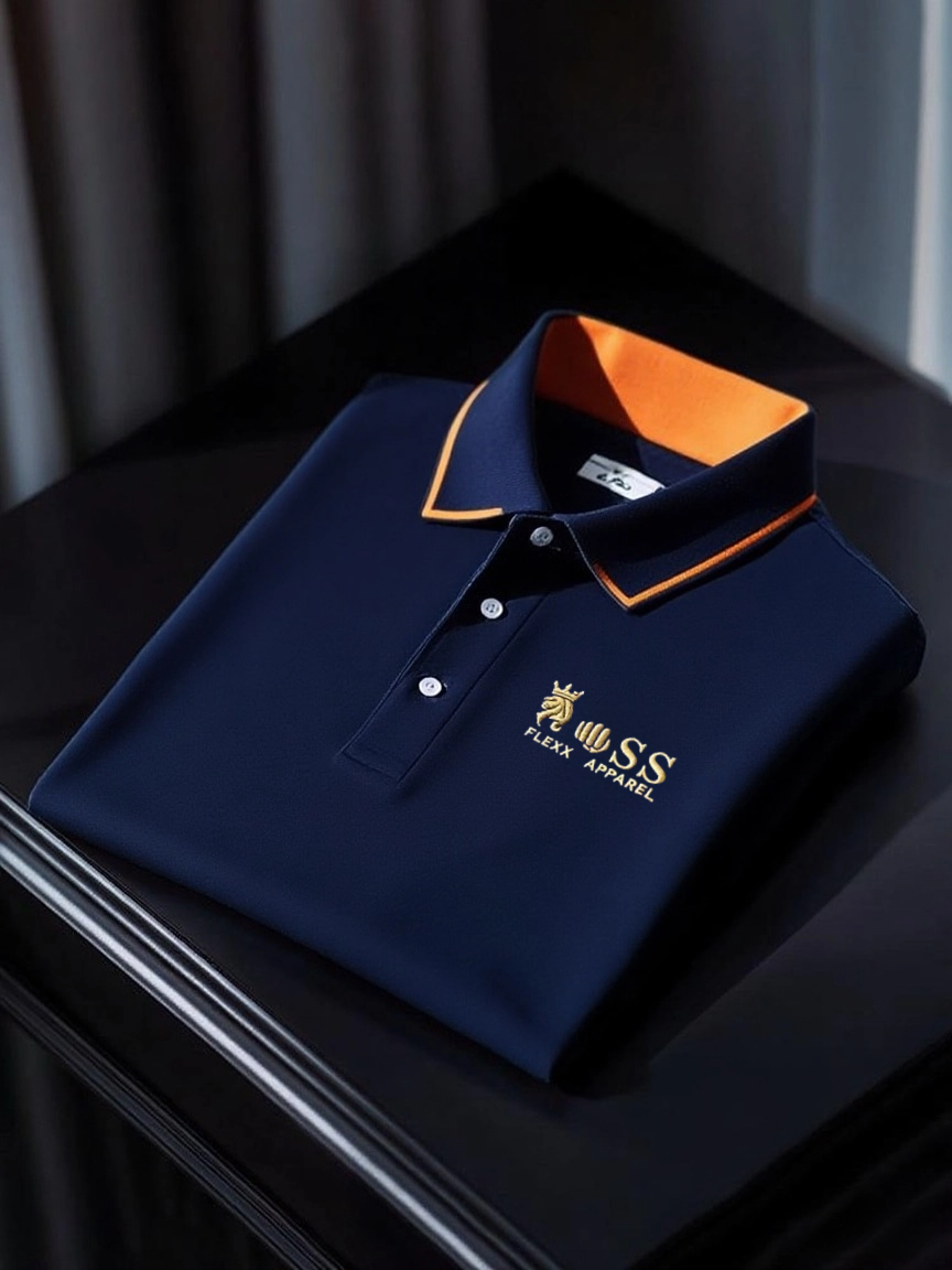 Men's Classic Business Check Button Short Sleeve Polo Shirt