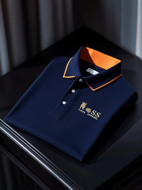 Men's Classic Business Check Button Short Sleeve Polo Shirt