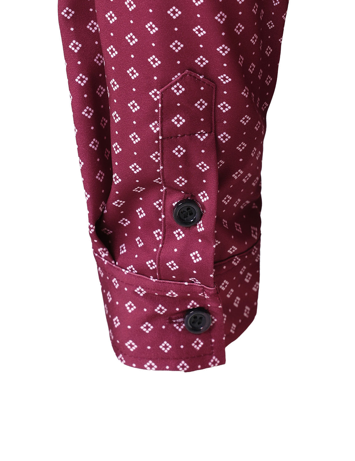 Men's Red Retro Geometric Print Long Sleeve Shirt