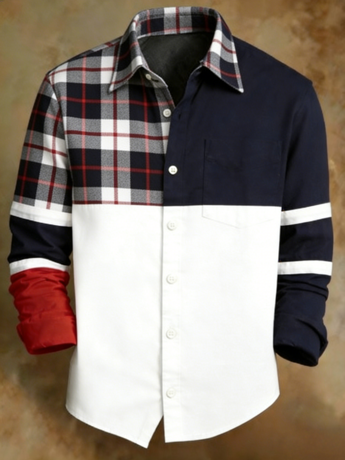 Men's Retro Abstract Art Print Pattern Business Style Shirt