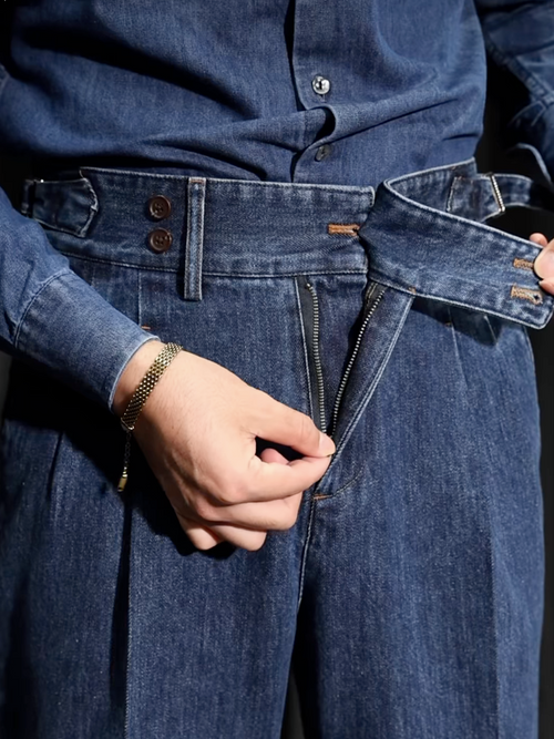 Men¡¯s Neapolitan Vintage High-Waisted Straight-Leg Jeans
