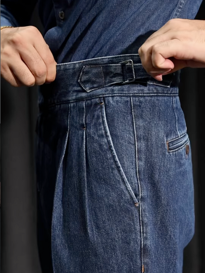Men¡¯s Neapolitan Vintage High-Waisted Straight-Leg Jeans