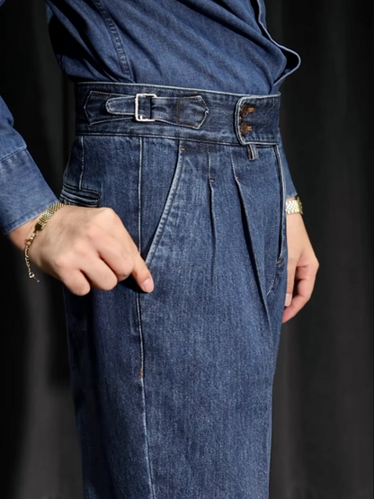 Men¡¯s Neapolitan Vintage High-Waisted Straight-Leg Jeans