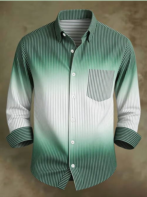 Men's Retro Abstract Art Print Pattern Business Style Shirt