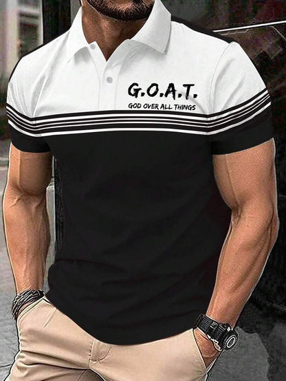 Men's Retro Faith  Casual Printed Polo Shirt