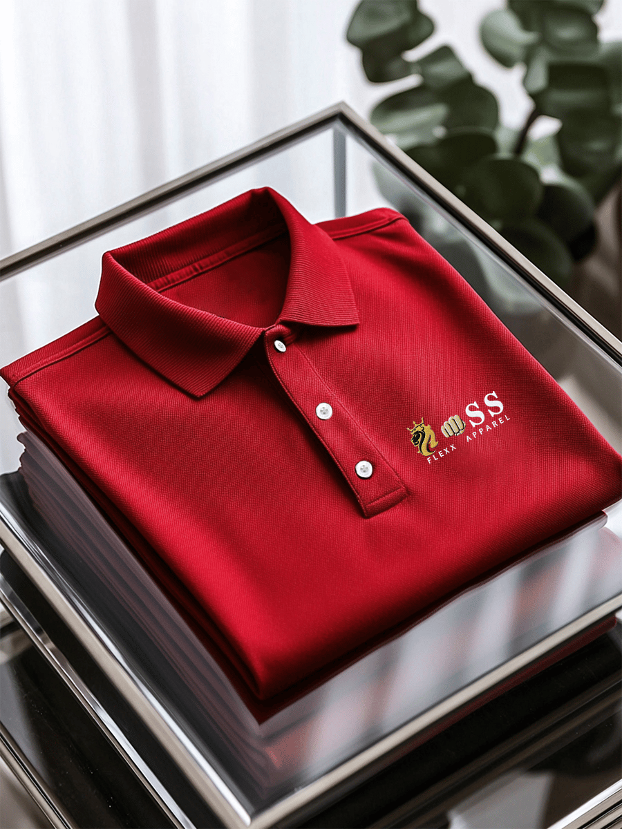 Men's Business Casual Printed Short Sleeve Polo Shirt