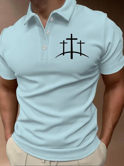 Men's Faith Printed Casual Polo Shirt