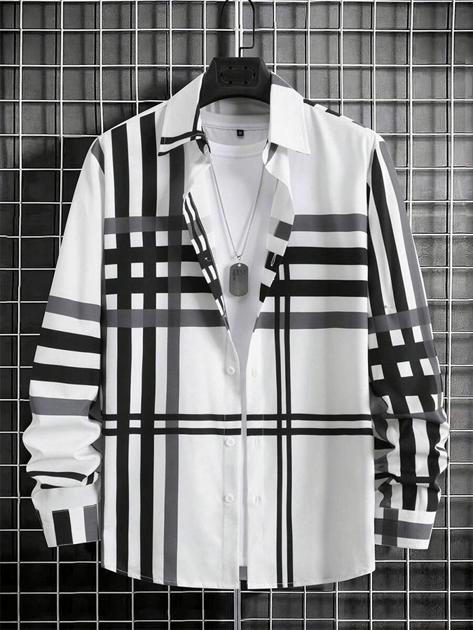 Men's Plaid Business Casual Shirt