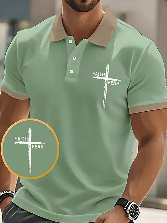 Men's Faith Printed Casual Polo Shirt