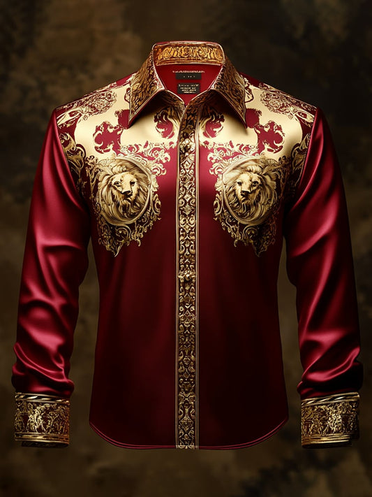 Men's Satin Luxe Long Sleeve Button Down Shirt