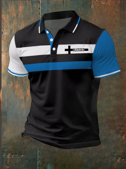 Men's Fashion Casual Faith Contrast Color Polo