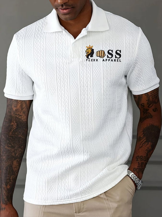 Men'S Jacquard Fabric Casual Polo Shirt