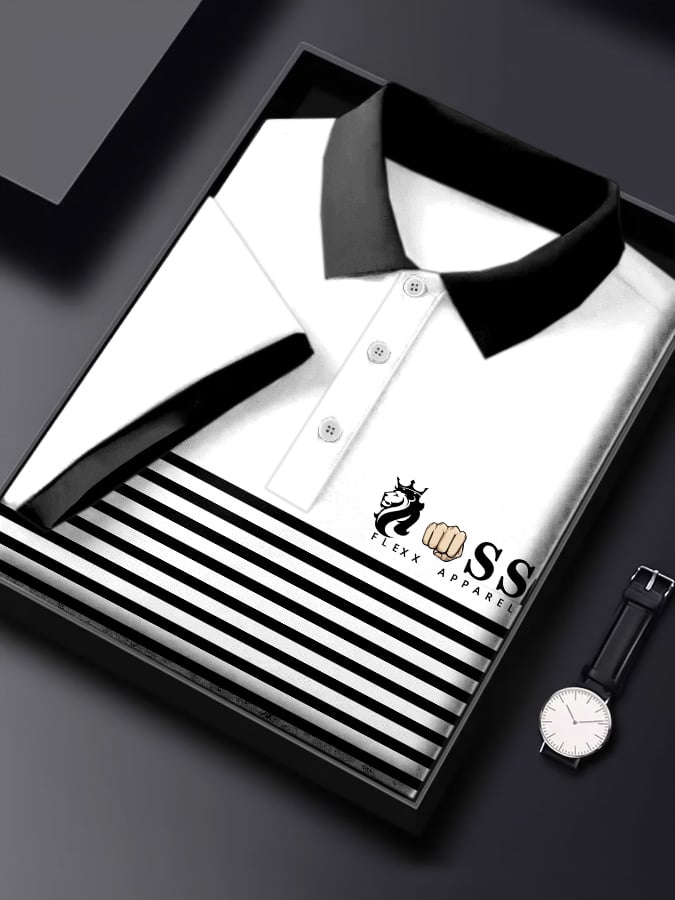Men's Letter Printed Casual Short Sleeve Polo Shirt