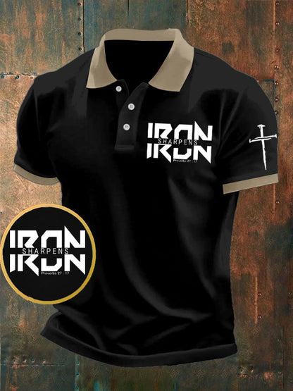 Men's Retro Faith Casual Printed Polo Shirt