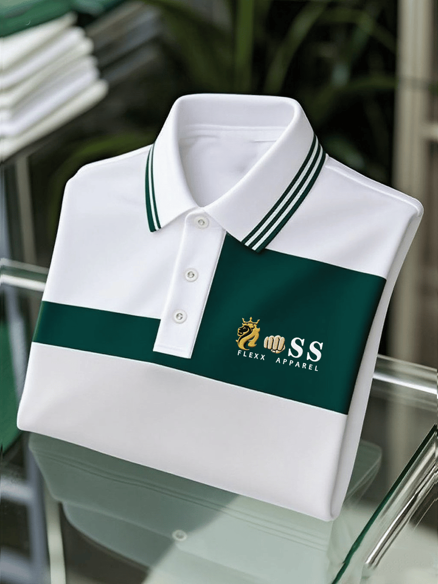 Men's Business Casual Printed Short Sleeve Polo Shirt