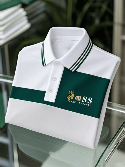 Men's Business Casual Printed Short Sleeve Polo Shirt