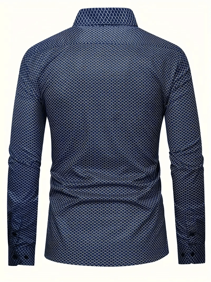 Men's Geometric Design Business Casual Shirt