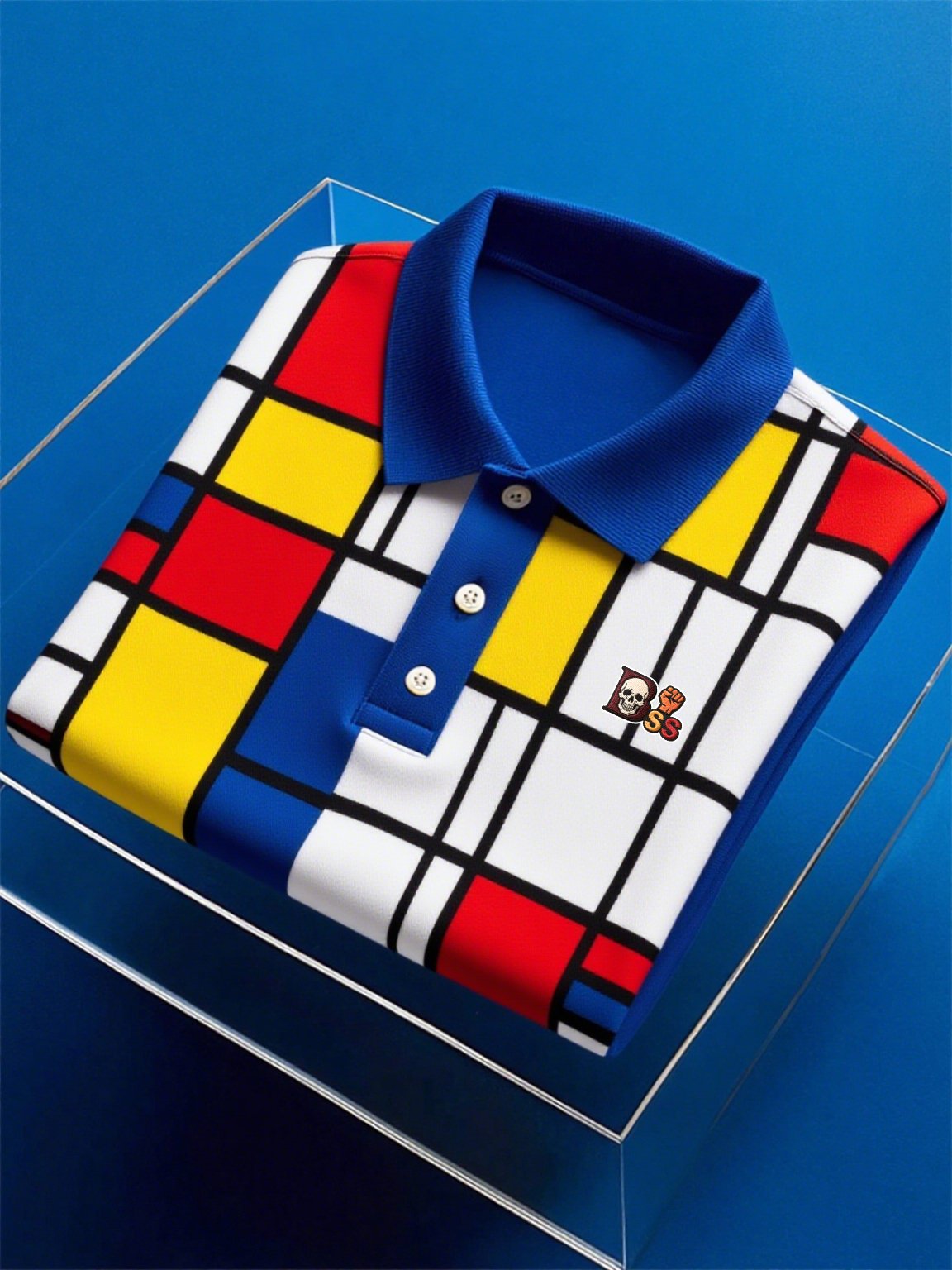 Men's Business Casual Artistic Button Short Sleeve Polo Shirt