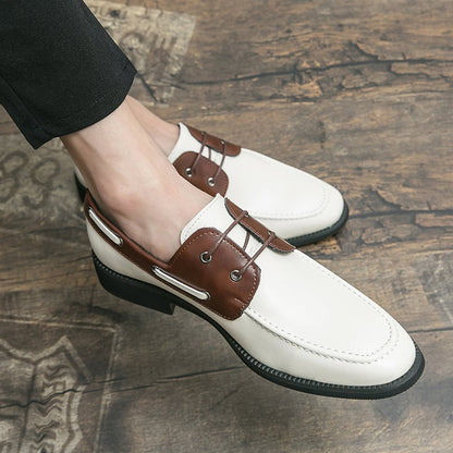Trendy Business Casual Pointed Men'S Derby Faux Leather Shoes