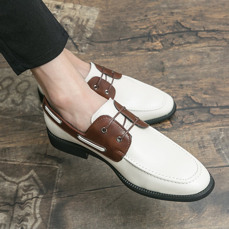 Trendy Business Casual Pointed Men'S Derby Faux Leather Shoes