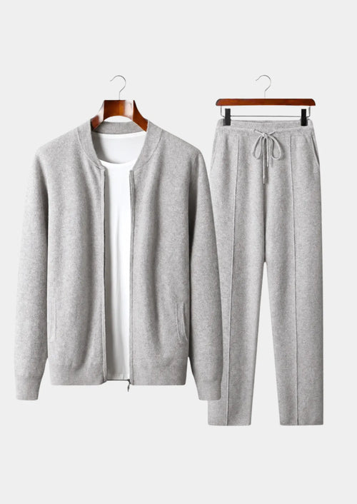 Pure Extra-Fine Merino Wool Light Gray Falconi Set