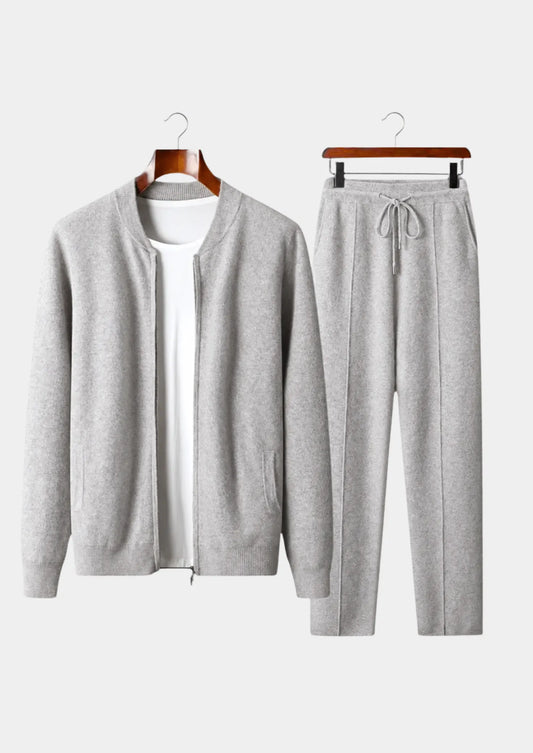Pure Extra-Fine Merino Wool Light Gray Falconi Set
