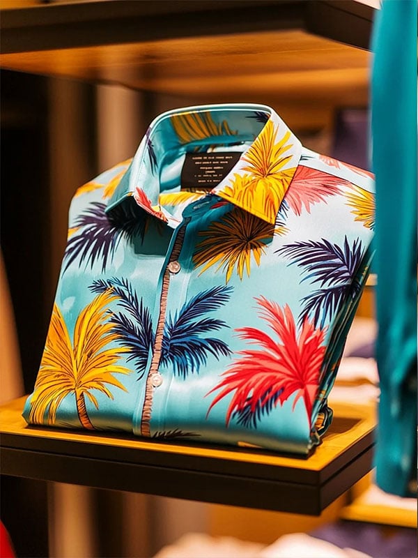 Men's Luxury Floral Print Business Short Sleeve Shirt