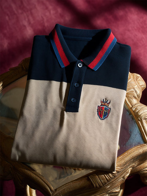 Men's Business Casual Button Short Sleeve Polo Shirt