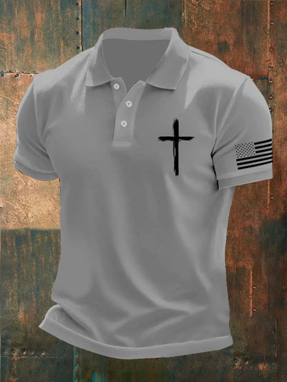 Men's Casual Contrast Color Faith Polo