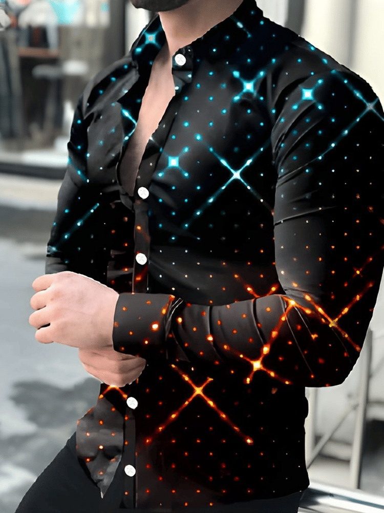 Men's Business Casual Striped Long Sleeve Shirt