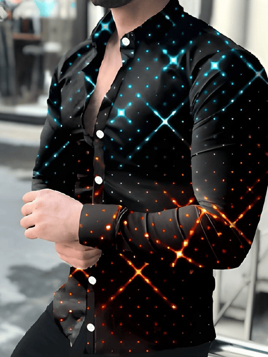 Men's Business Casual Striped Long Sleeve Shirt