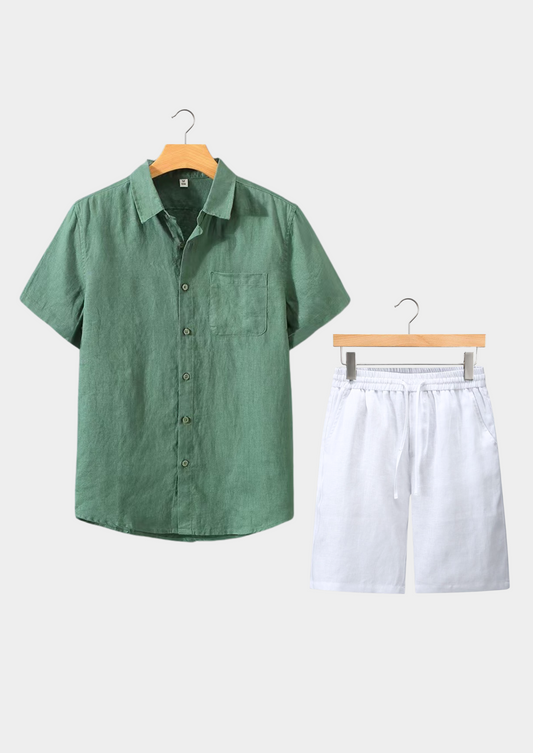 Aurelio Shortsleeve Summer Set - Green/white
