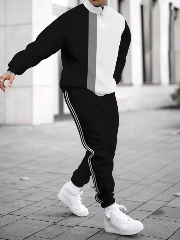 Relaxed Zipper Long Sleeve Two Piece Set
