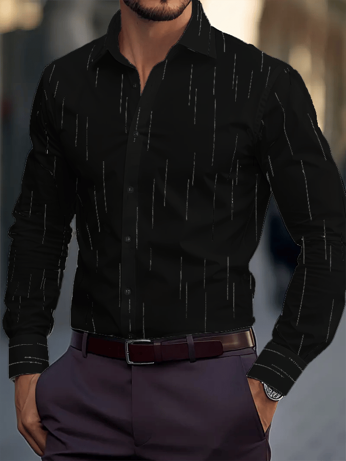 Men's Striped Design Business Casual Shirt