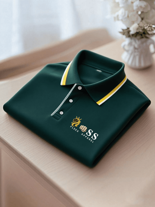 Men's Business Casual Printed Short Sleeve Polo Shirt
