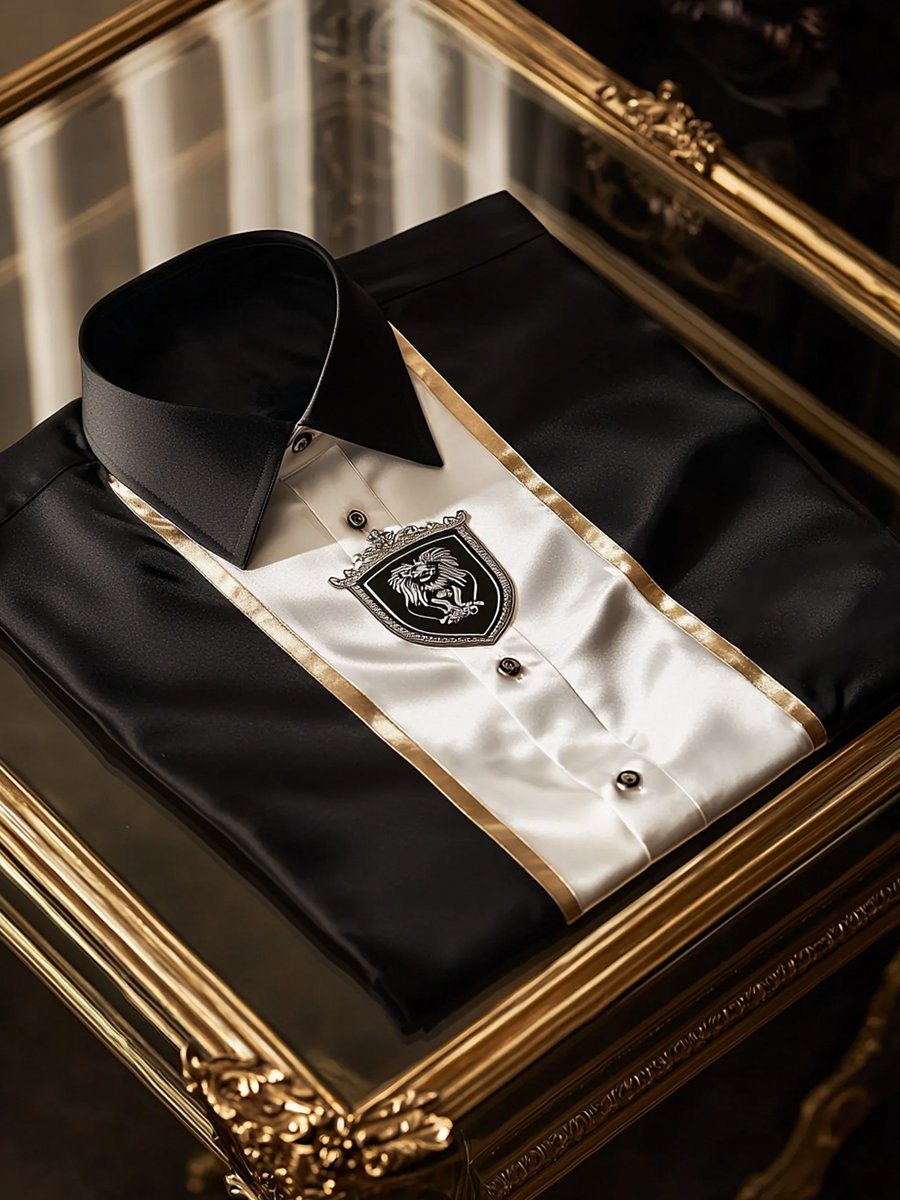 Men's Satin Luxury Business Long Sleeve Shirt
