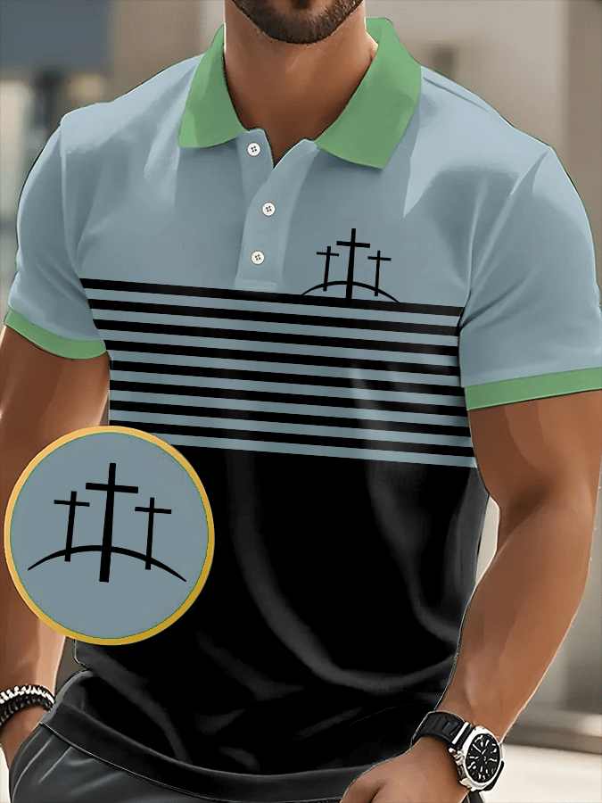 Men's Faith Printed Casual Polo Shirt