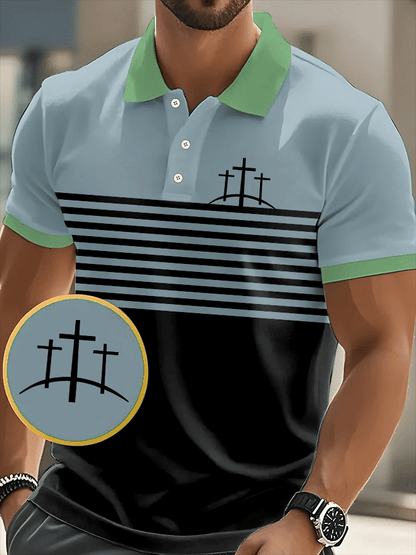 Men's Faith Printed Casual Polo Shirt