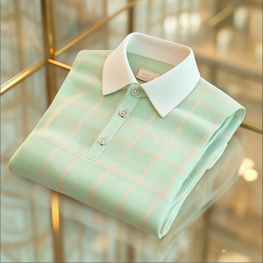 Men's Business Casual Button Short Sleeve Polo Shirt