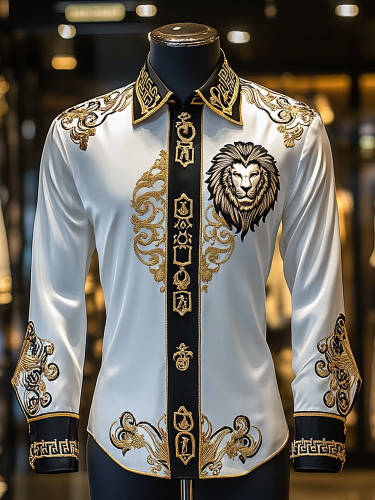 Men's Satin Luxe Long Sleeve Button Down Shirt