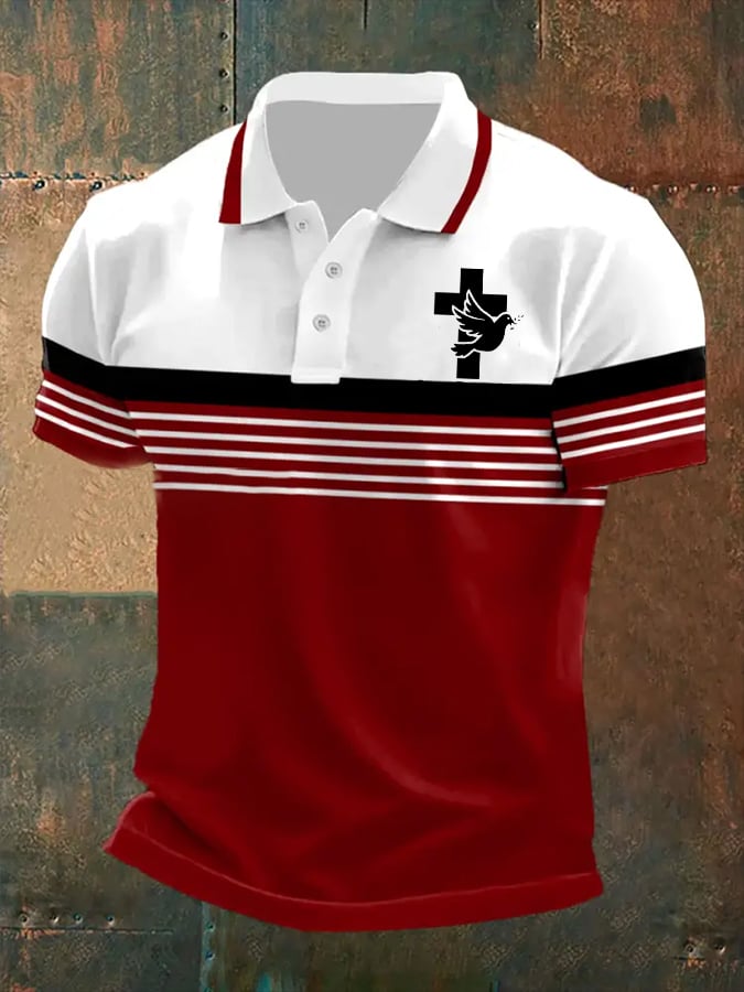 Men's Faith Printed Casual Polo Shirt