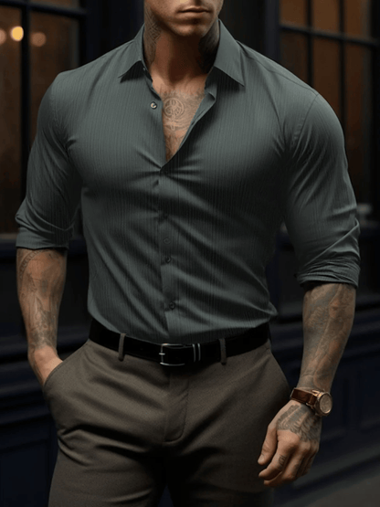 Men's Business Casual Long Sleeve Shirt