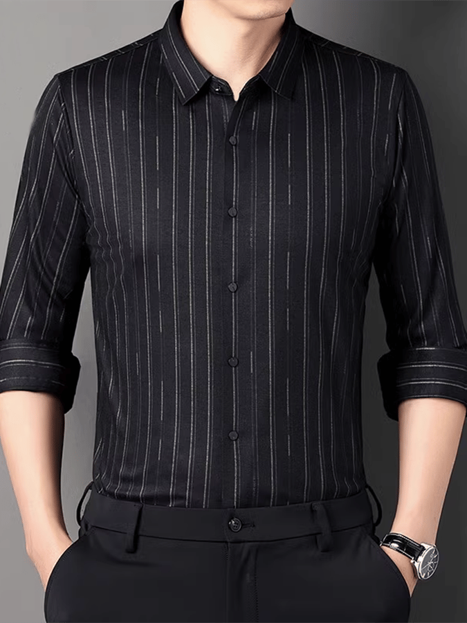 Men's Striped Business Casual Shirt
