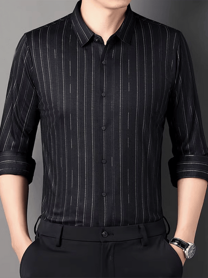 Men's Striped Business Casual Shirt