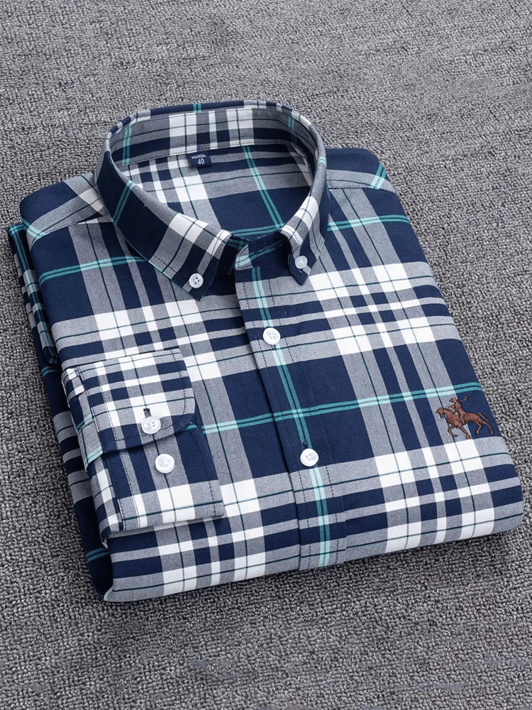 Men's 100% cotton business long-sleeved shirt