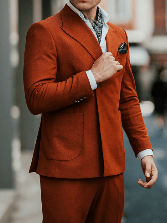 Men's Vintage Single-Breasted Solid Color Gentleman's Business Suit Jacket