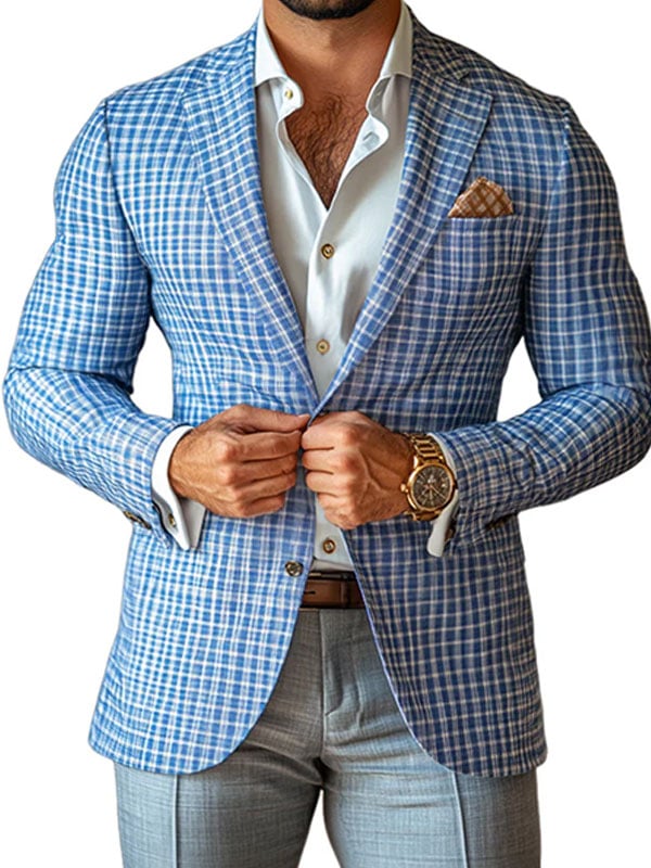 Men's Plaid Casual Suit