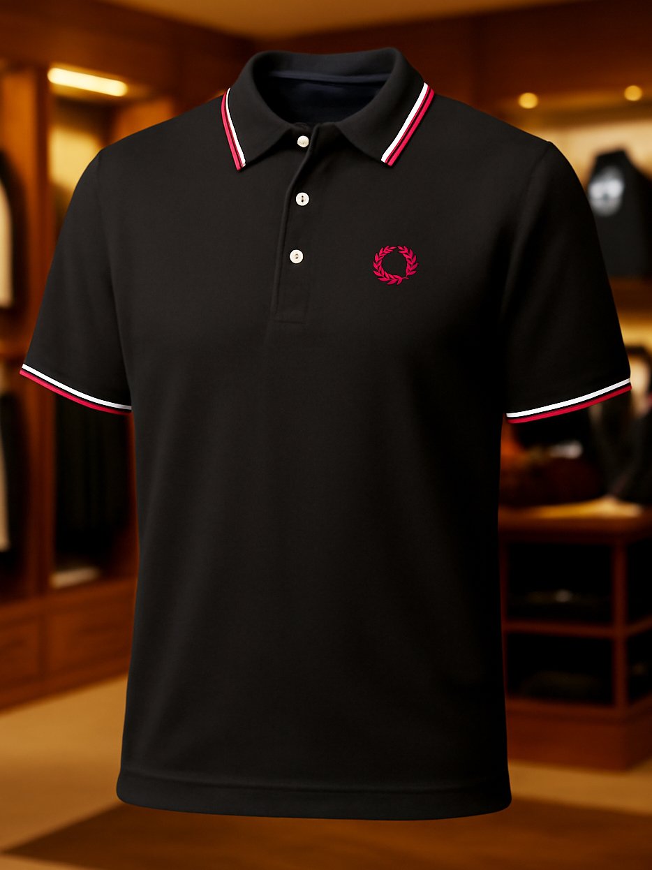 Men's Business Casual Button Short Sleeve Polo Shirt