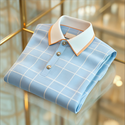 Men's Business Casual Button Short Sleeve Polo Shirt