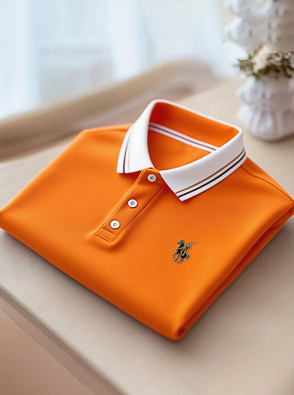 Men's Business Casual Button Short Sleeve Polo Shirt